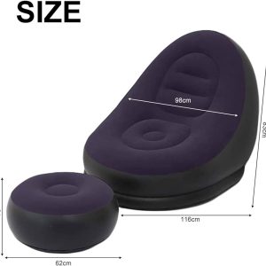 Inflatable Sofa Seat With Foot Stool and Manual Pump